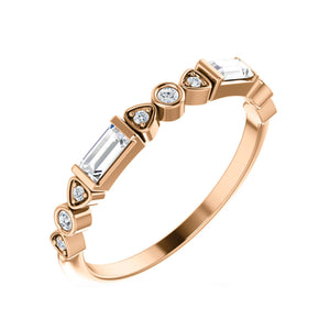 Mixed-Shape Diamond Stack Band in White, Yellow or Rose Gold - Talisman Collection Fine Jewelers