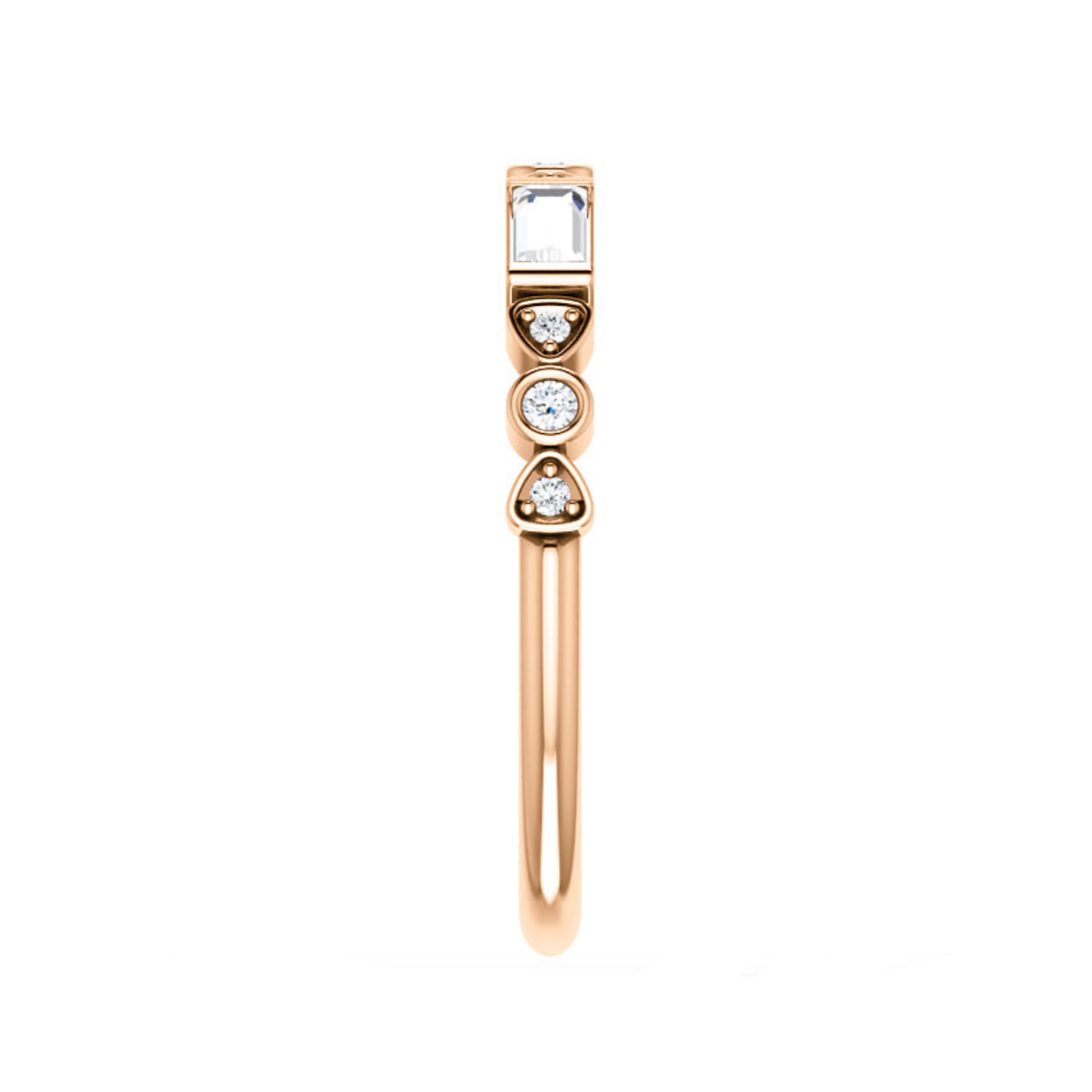 Mixed-Shape Diamond Stack Band in White, Yellow or Rose Gold - Talisman Collection Fine Jewelers