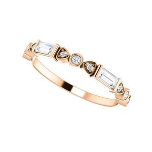 Mixed-Shape Diamond Stack Band in White, Yellow or Rose Gold - Talisman Collection Fine Jewelers