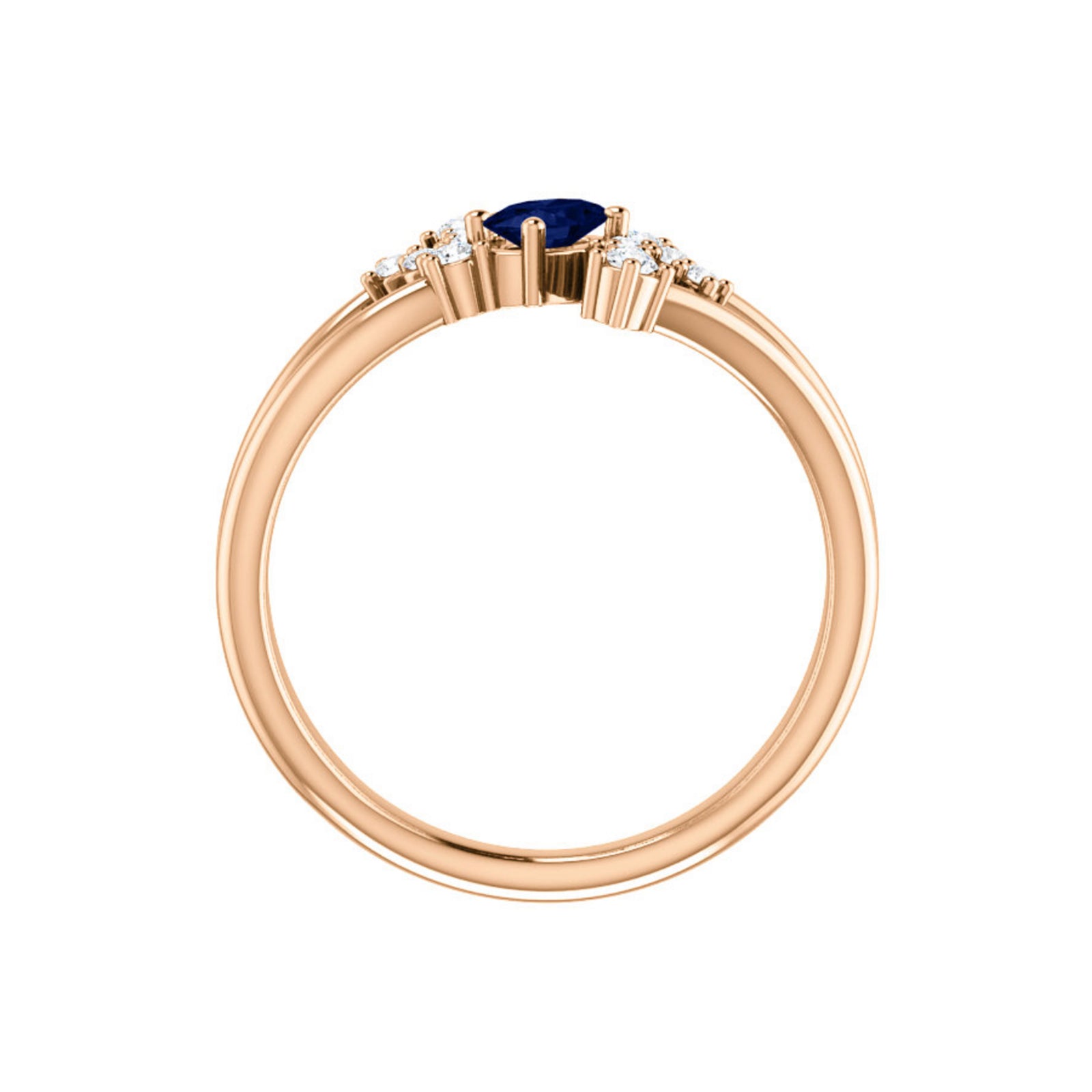 Custom 14k Gold Oval Gemstone and Diamond Bypass Ring - Talisman Collection Fine Jewelers