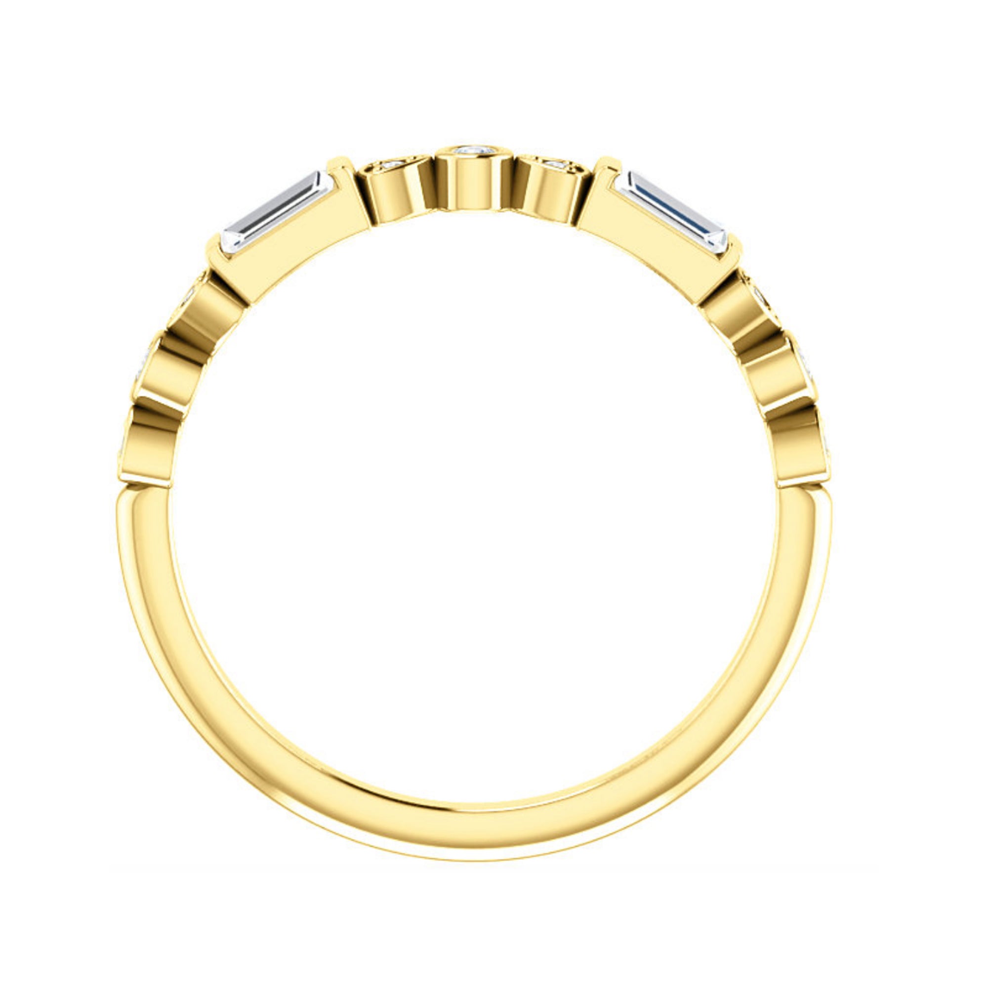 Mixed-Shape Diamond Stack Band in White, Yellow or Rose Gold - Talisman Collection Fine Jewelers