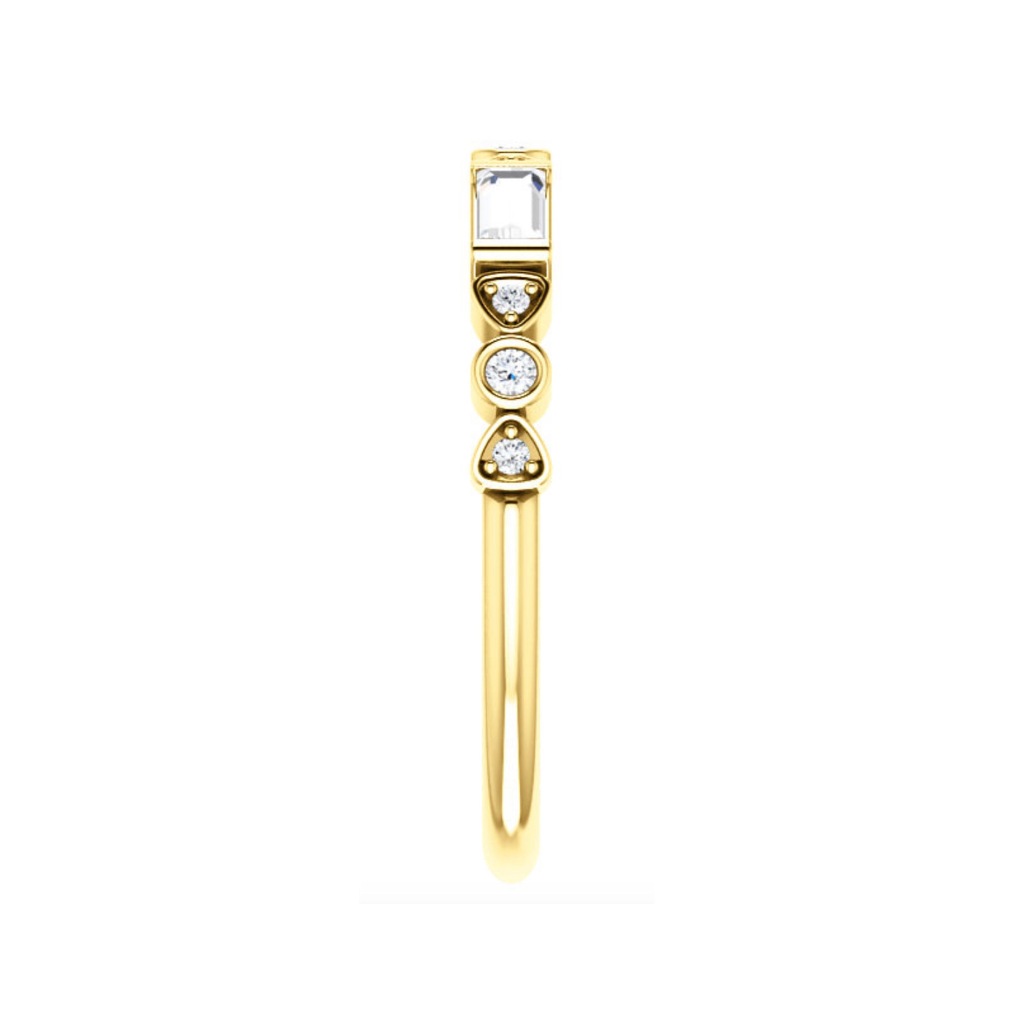 Mixed-Shape Diamond Stack Band in White, Yellow or Rose Gold - Talisman Collection Fine Jewelers