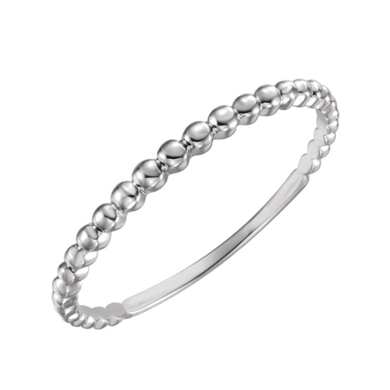 Beaded Stackable Band in White, Yellow or Rose Gold - Talisman Collection Fine Jewelers