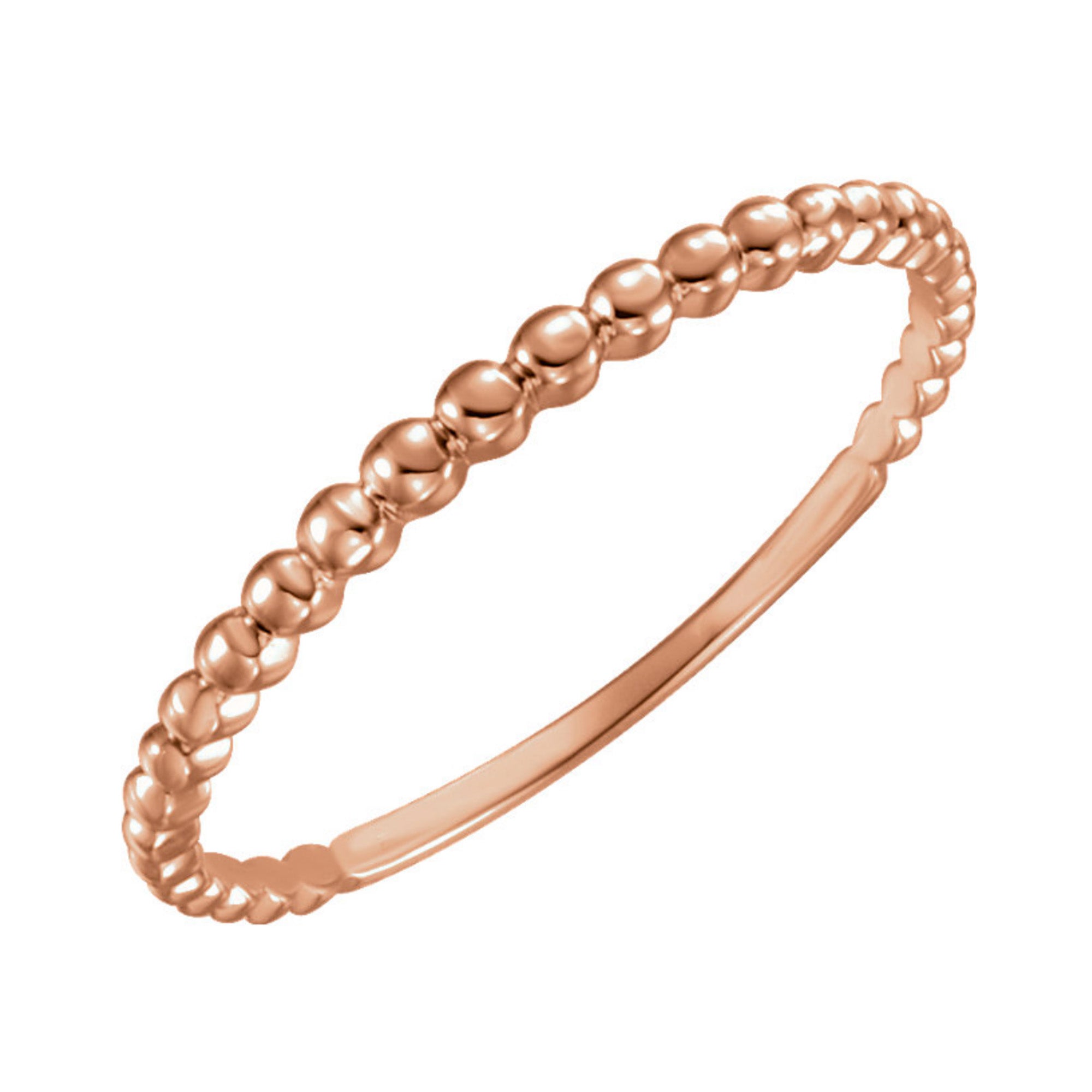 Beaded Stackable Band in White, Yellow or Rose Gold - Talisman Collection Fine Jewelers