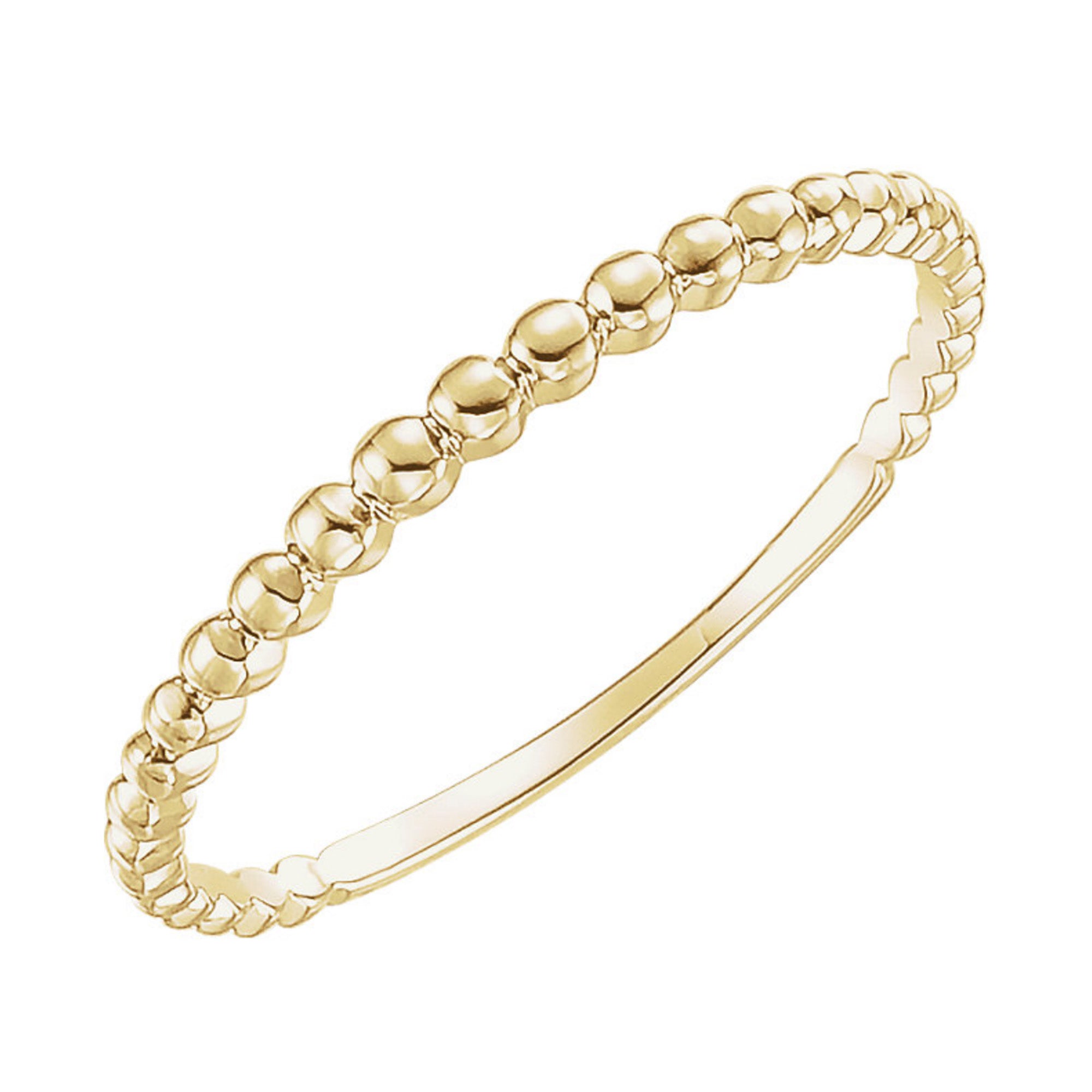 Beaded Stackable Band in White, Yellow or Rose Gold - Talisman Collection Fine Jewelers