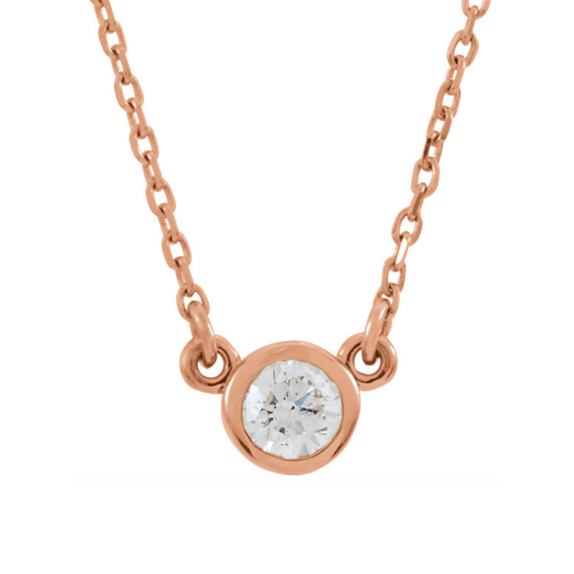 Genuine Gemstone Bezel-Set  Necklace in White, Yellow or Rose Gold - Talisman Collection Fine Jewelers