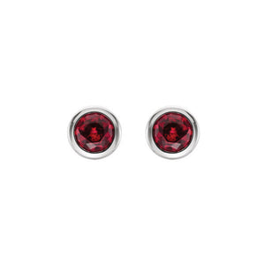 Bezel-Set Genuine Gemstone Stud Earrings in White, Yellow or Rose Gold - Talisman Collection Fine Jewelers