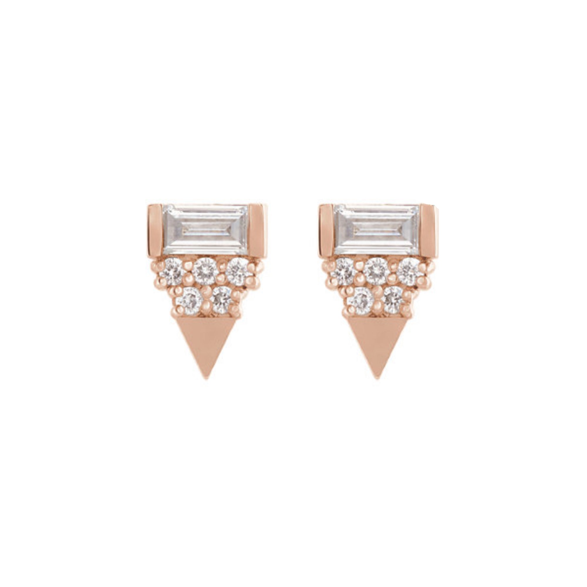 Mixed Shape Geometric Diamond Stud Earrings - Talisman Collection Fine Jewelers