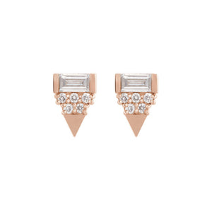 Mixed Shape Geometric Diamond Stud Earrings - Talisman Collection Fine Jewelers