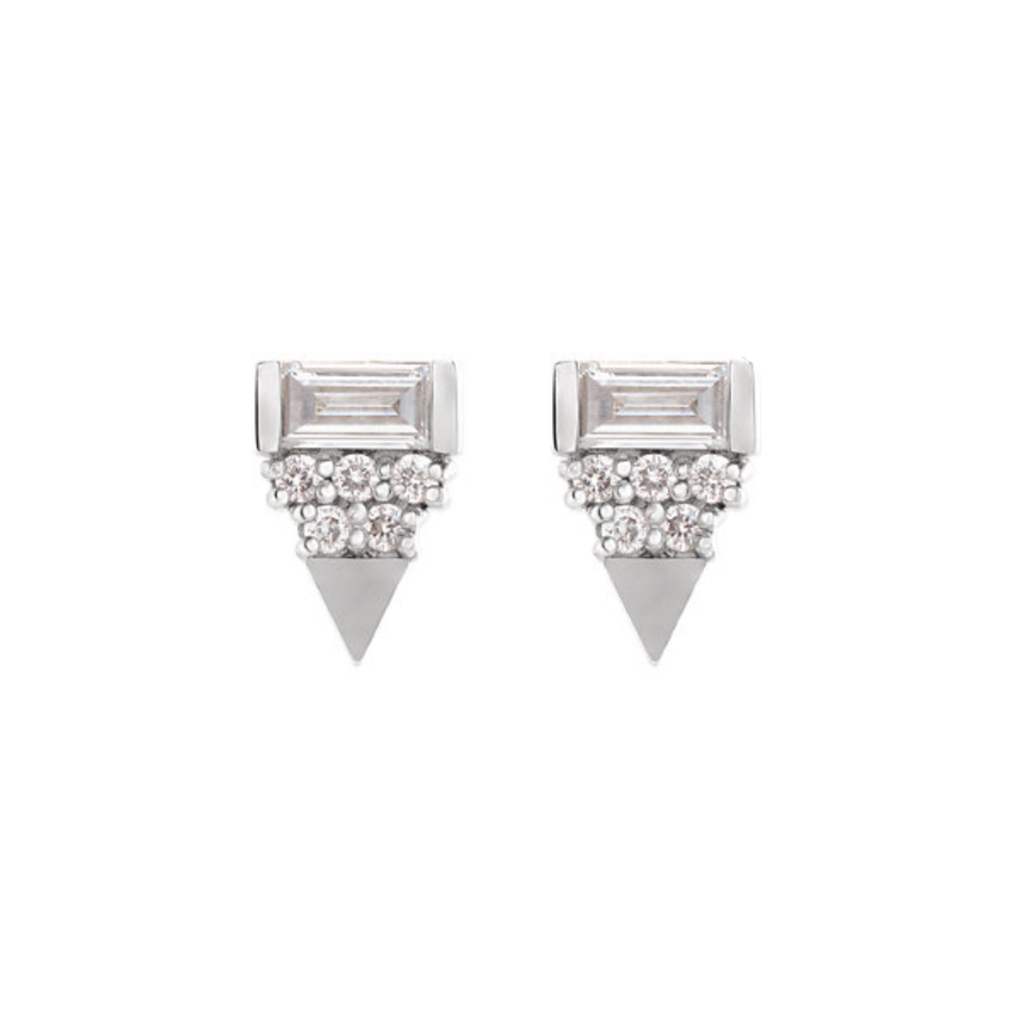 Mixed Shape Geometric Diamond Stud Earrings - Talisman Collection Fine Jewelers