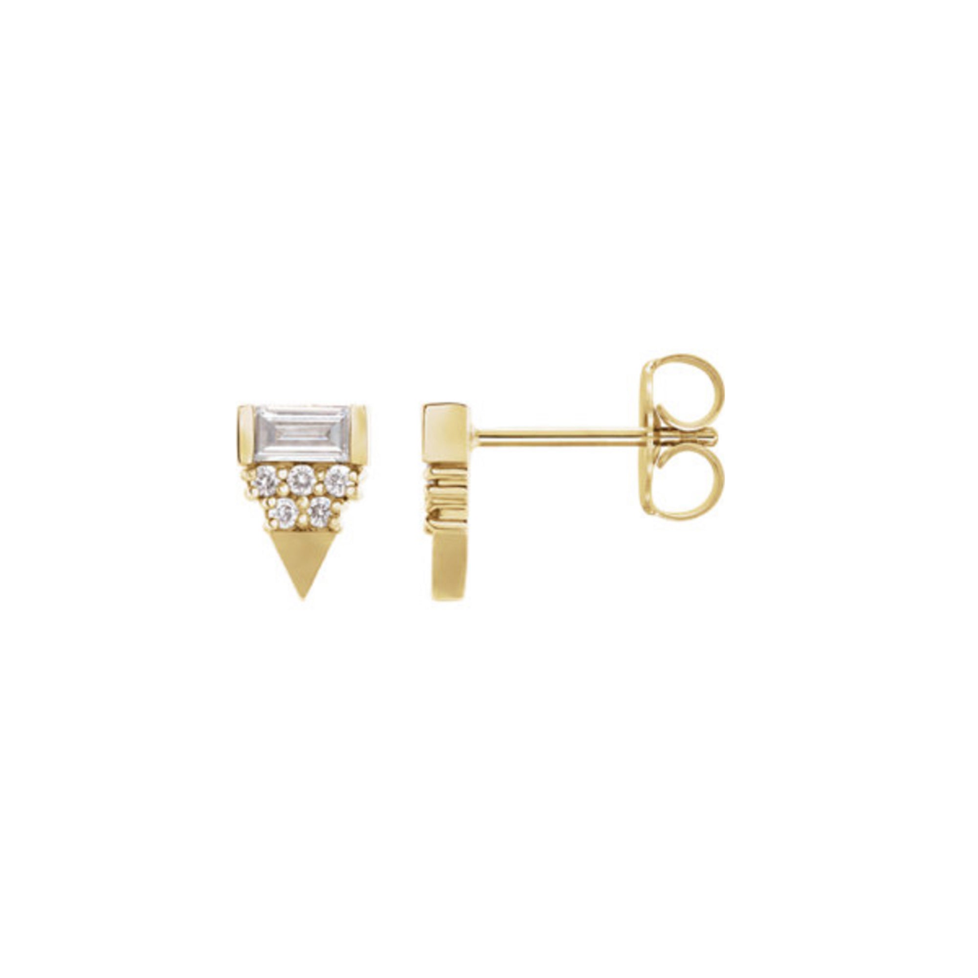 Mixed Shape Geometric Diamond Stud Earrings - Talisman Collection Fine Jewelers