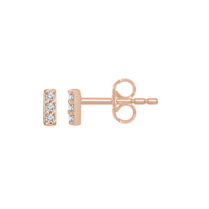 Diamond Bar Stud Earrings in White, Yellow or Rose Gold - Talisman Collection Fine Jewelers