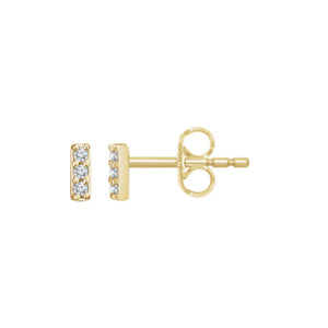 Diamond Bar Stud Earrings in White, Yellow or Rose Gold - Talisman Collection Fine Jewelers