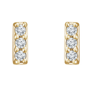 Diamond Bar Stud Earrings in White, Yellow or Rose Gold - Talisman Collection Fine Jewelers