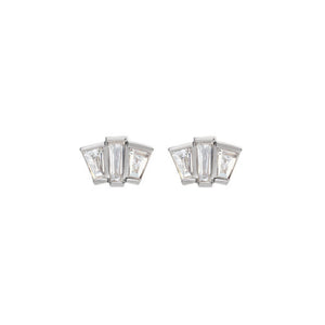 Geometric Diamond Cluster Stud Earrings - Talisman Collection Fine Jewelers