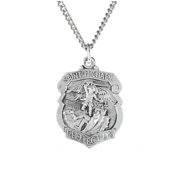 Sterling Silver St. Michael Shield Pendant