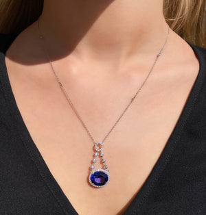 Tanzanite and Diamond Necklace by Yael