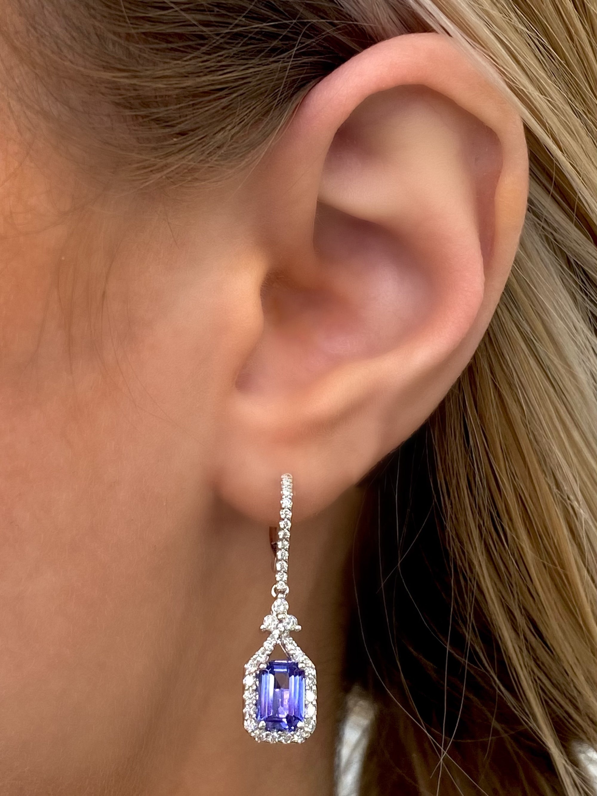 Tanzanite and Diamond Victoria Drop Earrings