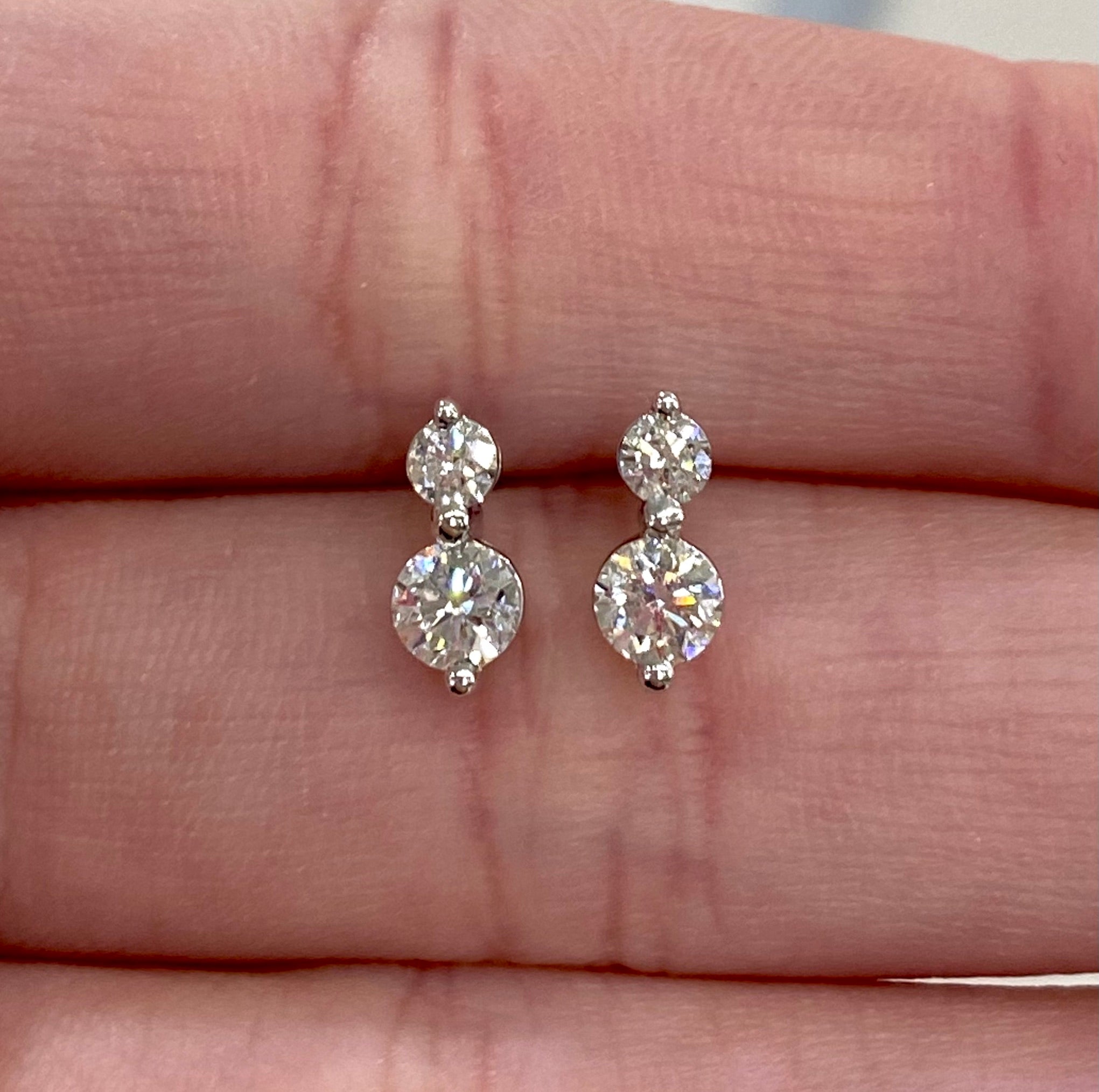 14k gold diamond drop earrings Clearance