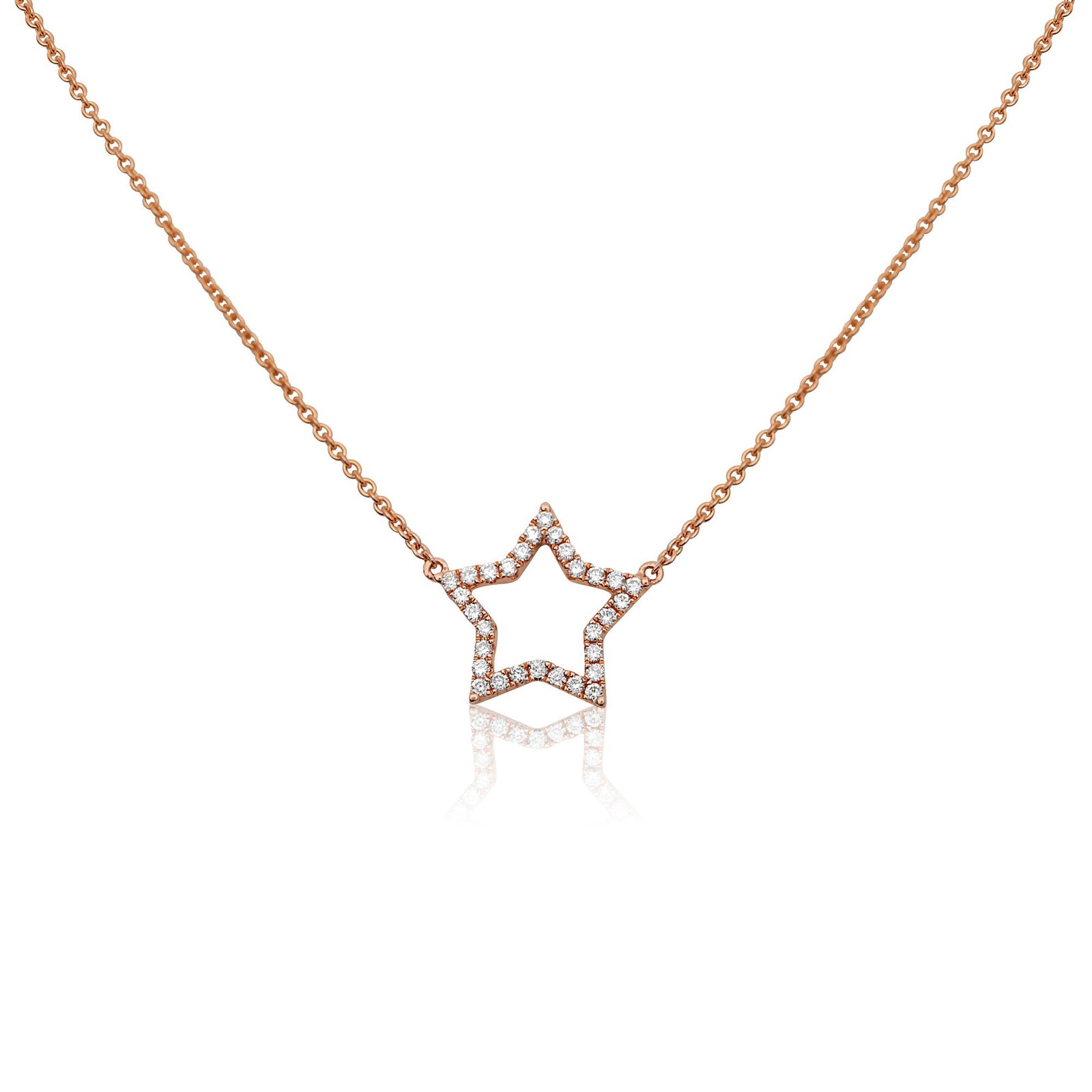 Diamond Star Necklace in 14k Rose Gold - Talisman Collection Fine Jewelers
