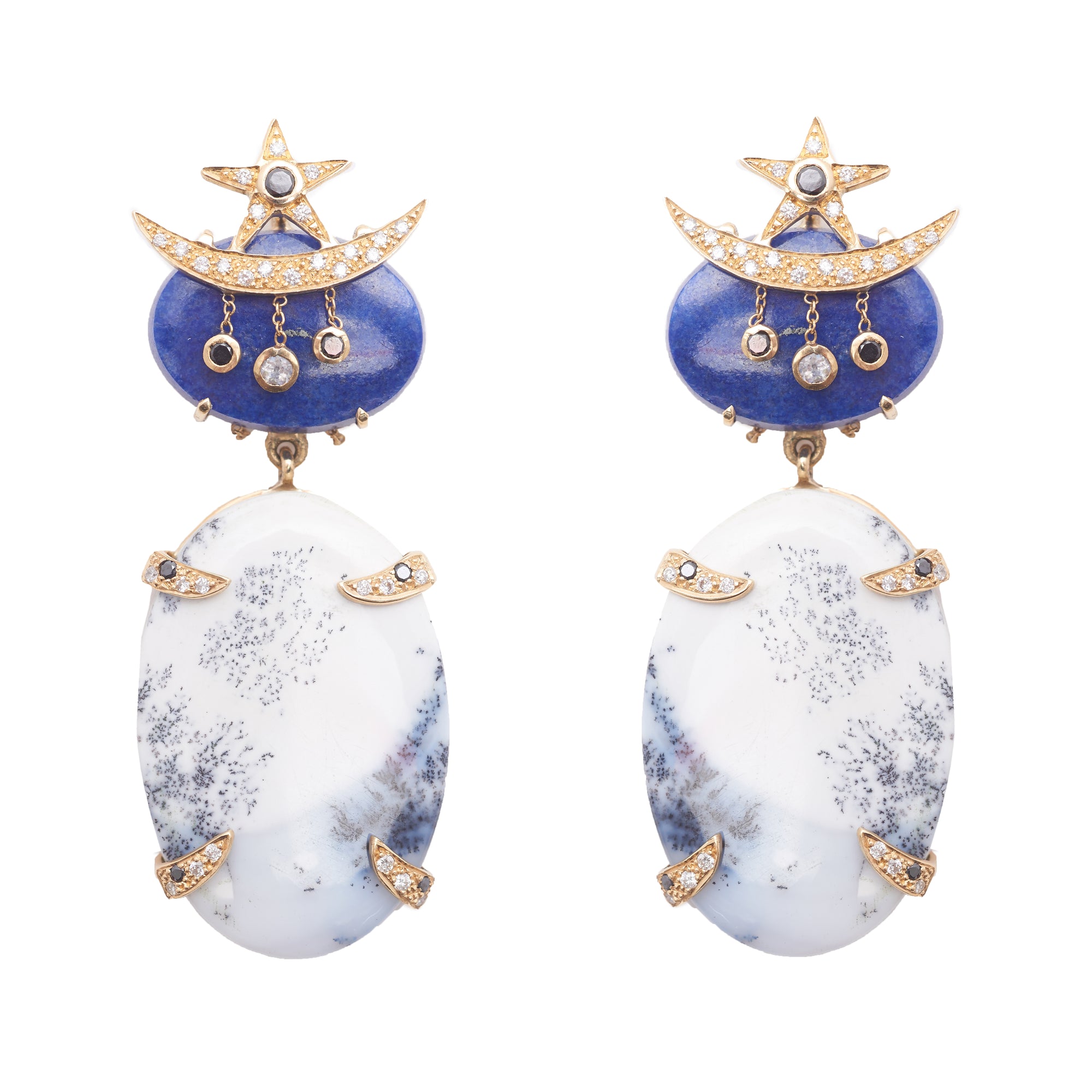 Opal and Lapis "Xiao" Earrings by Unhada - Talisman Collection Fine Jewelers