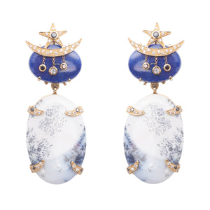 Opal and Lapis "Xiao" Earrings by Unhada - Talisman Collection Fine Jewelers