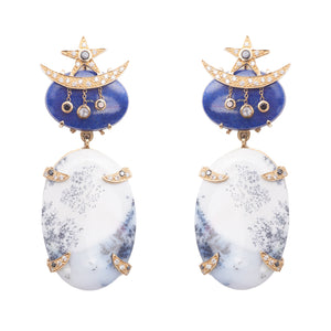 Opal and Lapis "Xiao" Earrings by Unhada - Talisman Collection Fine Jewelers
