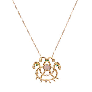 Opal and Emerald "Atrayu" Necklace by Unhada - Talisman Collection Fine Jewelers