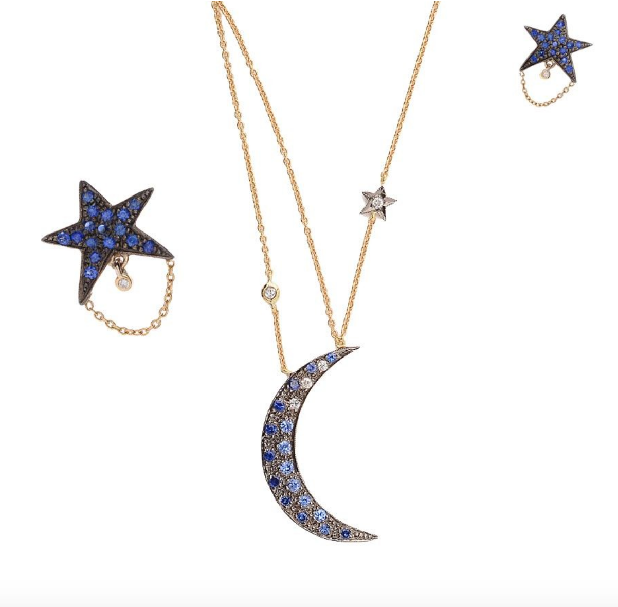 Swarovski Symbolic necklace, Moon, infinity, hand, evil eye and horseshoe,  Blue, Rose gold-tone plated by SWAROVSKI | Mall of America®