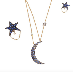 Sapphire and Diamond "Blue Moon" Necklace by Unhada - Talisman Collection Fine Jewelers