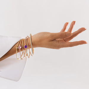 18k Gold Northstar Hinged Bangle by Lisa Nik