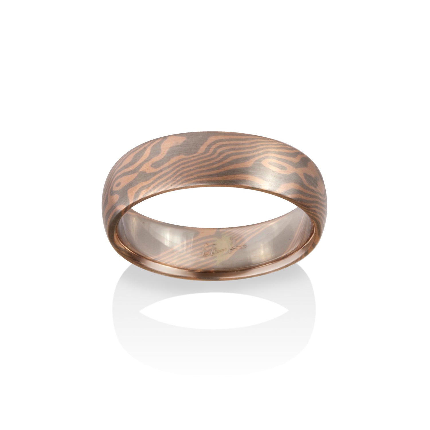 Maple 14K Red Gold and Pd500 Mokume Ring by Chris Ploof - Talisman Collection Fine Jewelers
