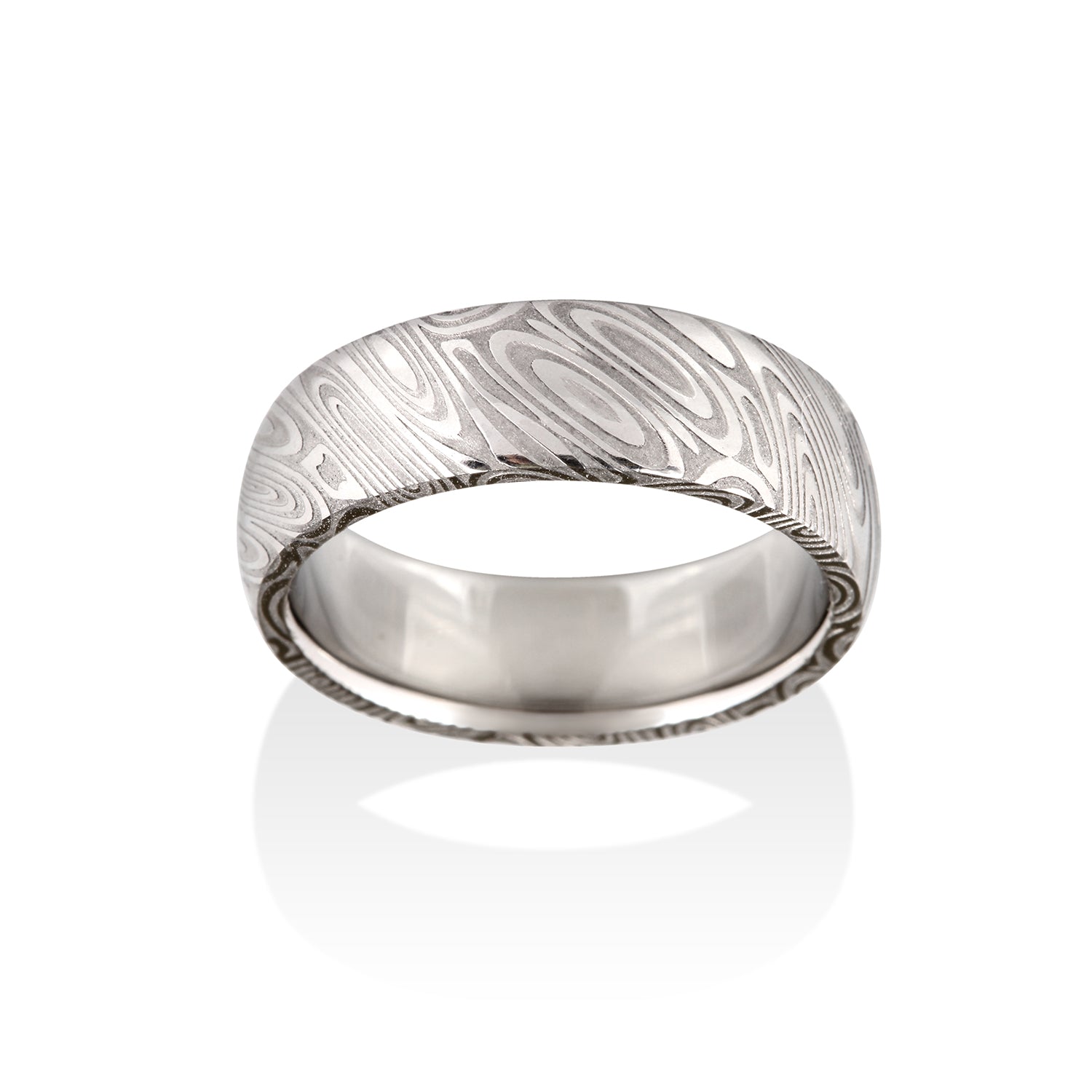Wood Grain Damascus Steel Ring by Chris Ploof - Talisman Collection Fine Jewelers