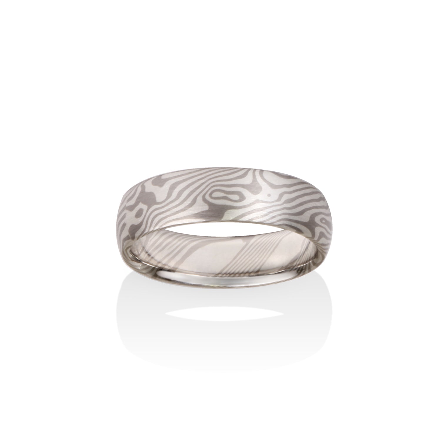 Maple Mokume Ring by Chris Ploof - Palladium - Talisman Collection Fine Jewelers