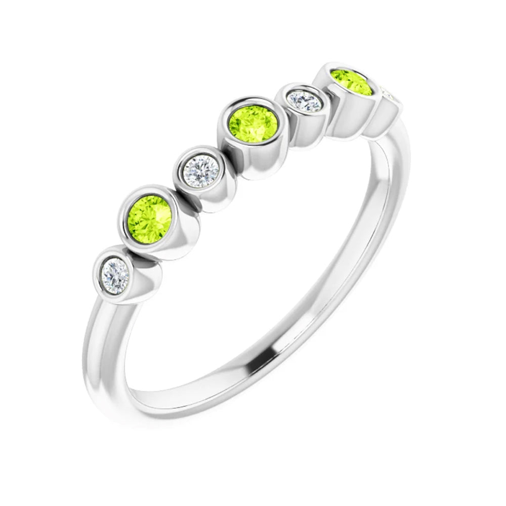 Platinum Peridot and Diamond Ring - Talisman Collection Fine Jewelers