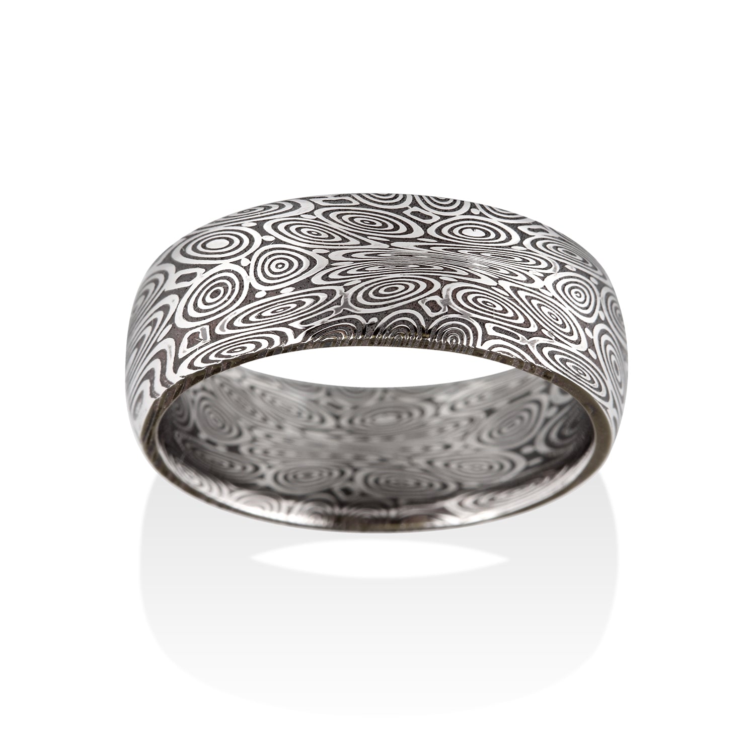 Remington Oxidized Damascus Steel Ring by Chris Ploof - Talisman Collection Fine Jewelers