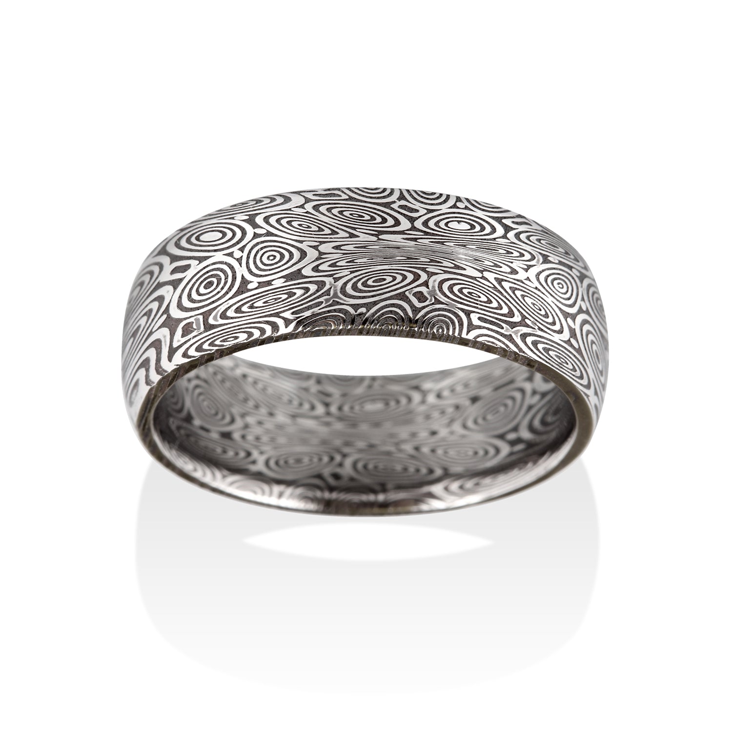 Remington Oxidized Damascus Steel Ring by Chris Ploof - Talisman Collection Fine Jewelers