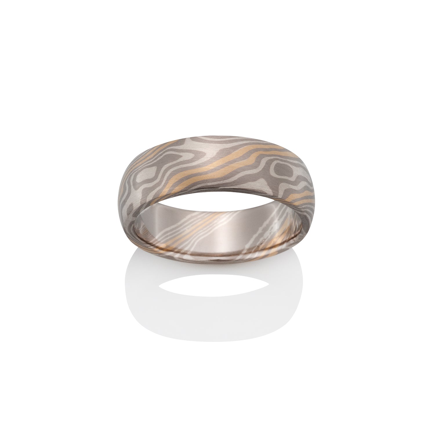Beech Mokume Ring by Chris Ploof - 18k Yellow Gold - Talisman Collection Fine Jewelers