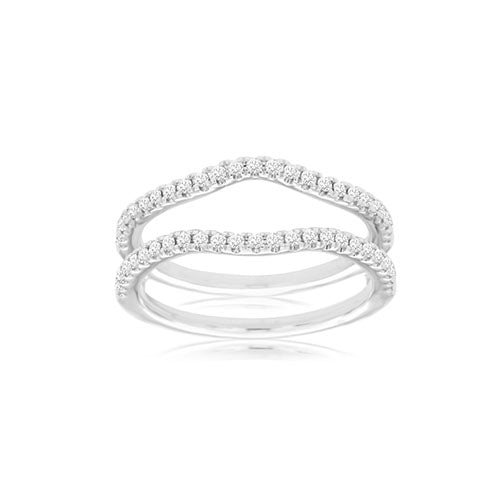 Diamond Contour Double Wedding Band, 0.37 Carat Total Weight