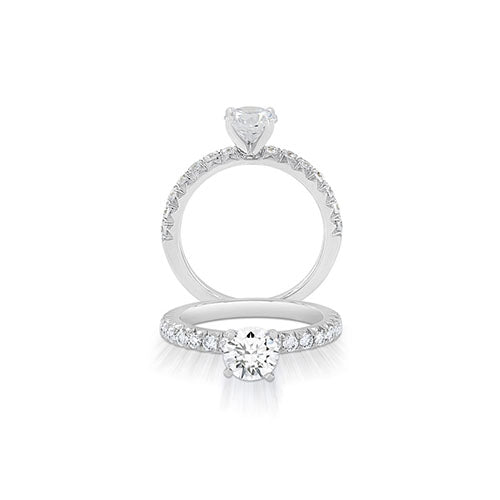 Round Diamond Engagement Ring, 0.50 Carat Total Weight