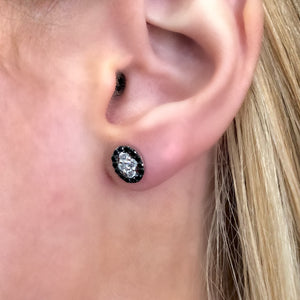 White and Black Diamond Stud Earrings - Talisman Collection Fine Jewelers
