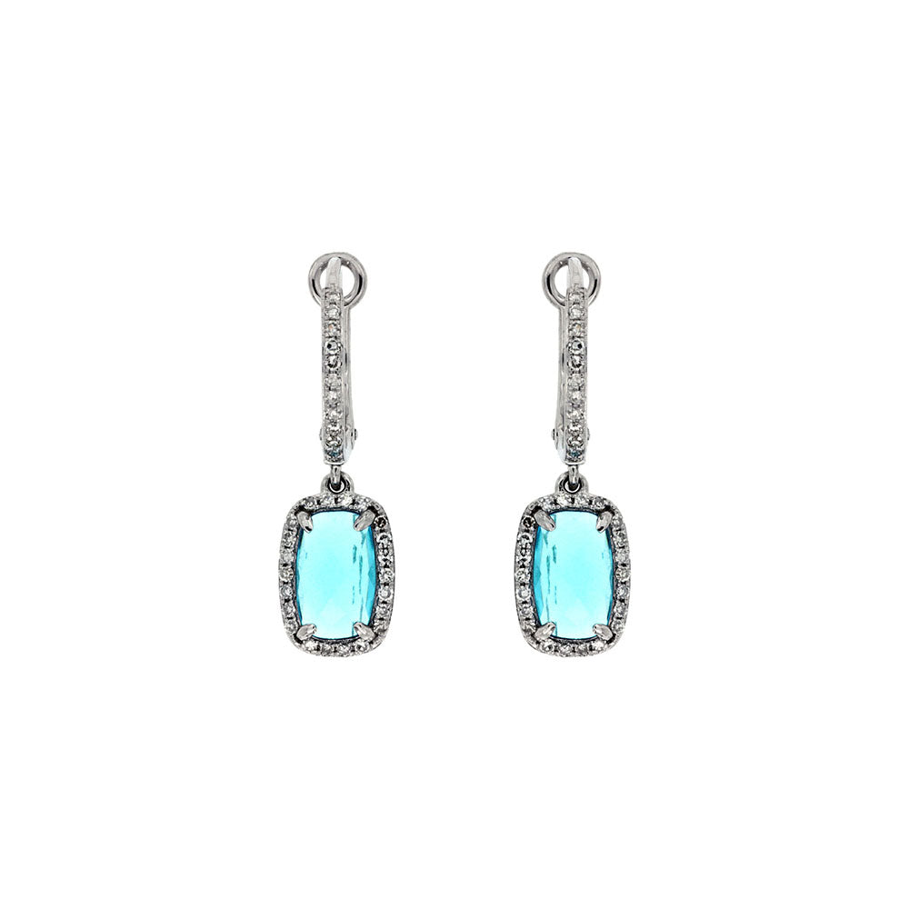 Blue Topaz and Diamond Candy Drop Earrings