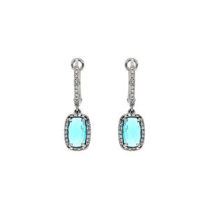 Blue Topaz and Diamond Candy Drop Earrings