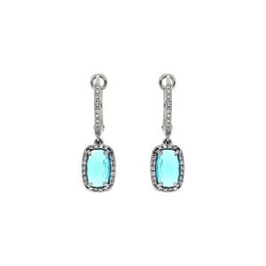 Blue Topaz and Diamond Candy Drop Earrings
