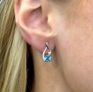 Blue Topaz and Diamond Skye Earrings - Talisman Collection Fine Jewelers