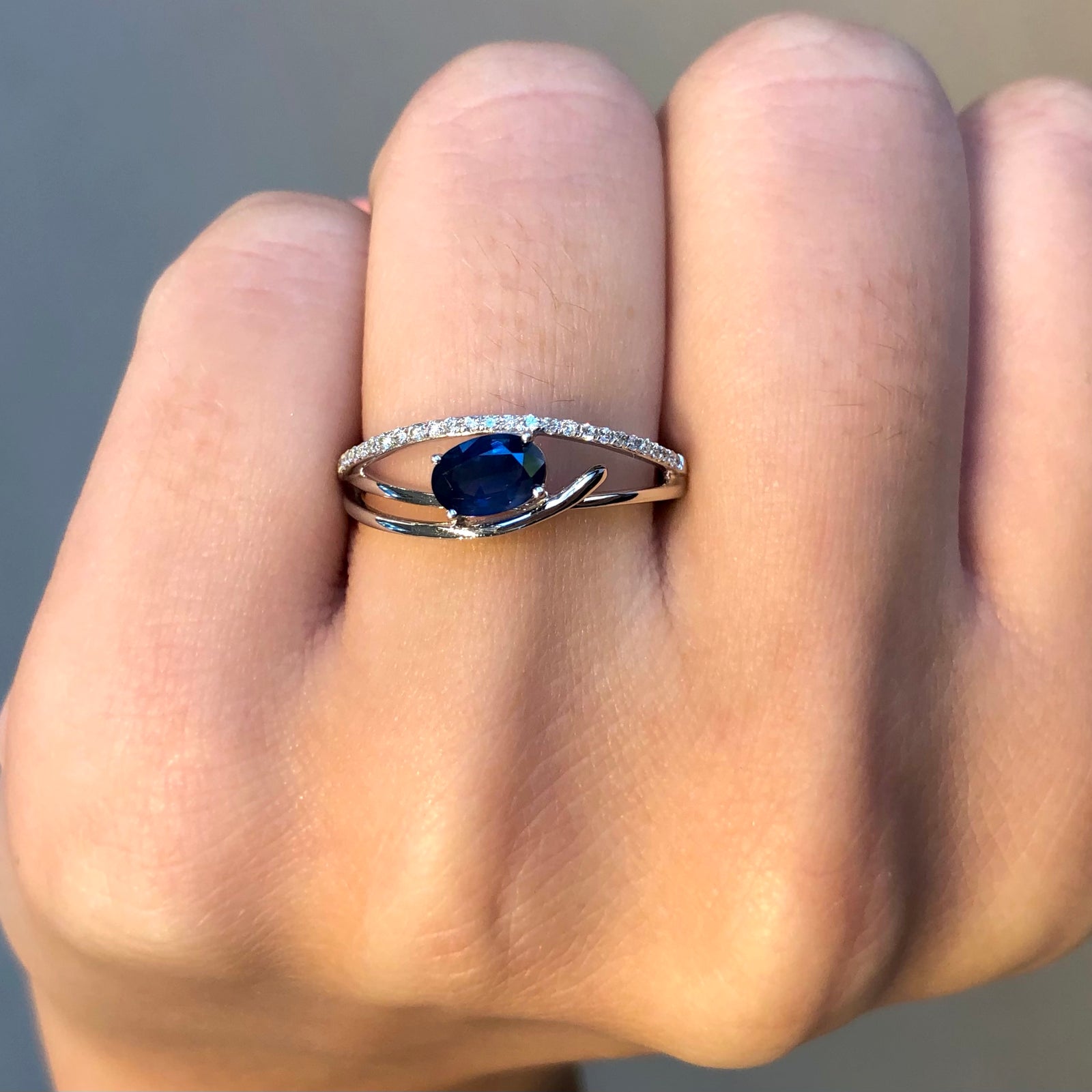 Sapphire and Diamond Wisp Ring - Talisman Collection Fine Jewelers