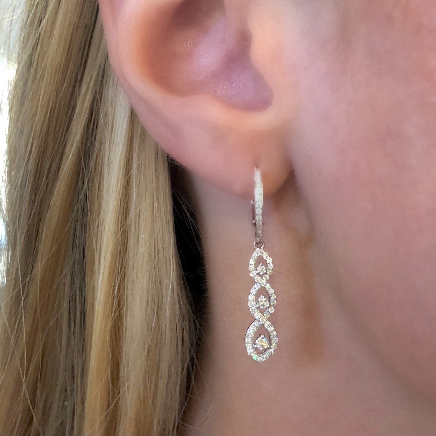 Diamond Interlace Drop Earrings - Talisman Collection Fine Jewelers