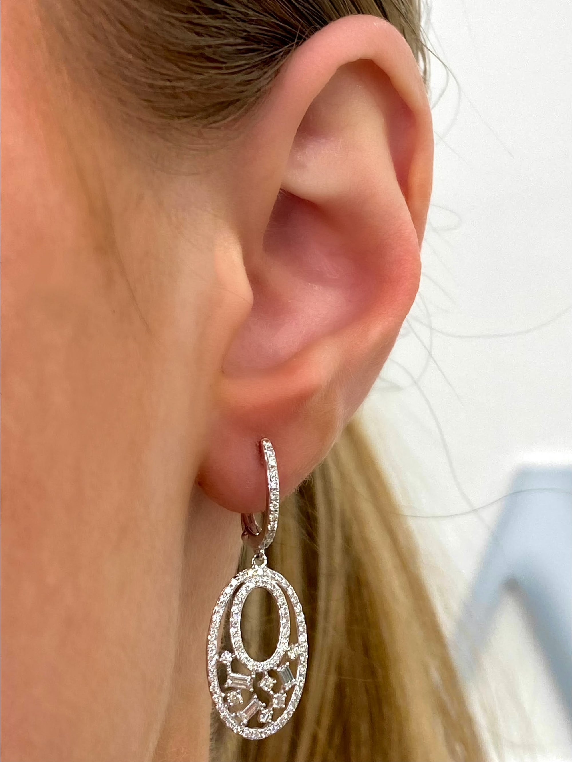 Diamond Mixed-Shape Drop Earrings