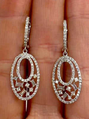 Diamond Mixed-Shape Drop Earrings