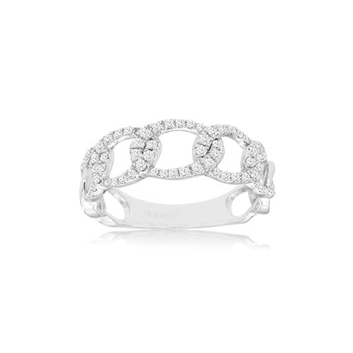 Diamond Link Stack Band in 14k White Gold